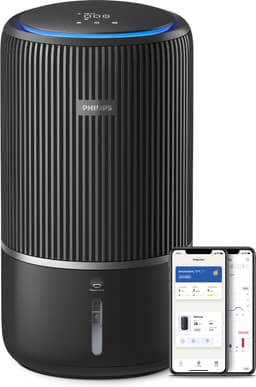 Philips PureProtect 3400 Series - Luchtreiniger en Bevochtiger - CADR 300m3/u - Ruimtes tot 78m2 - 3 Laags HEPA Filtratie - Air+ App - Ultrastil - Nachtlampje - Zwart - AC3421/13 — thumbnail 1