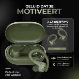 JLab Go Sport Draadloze Oordopjes - Oortjes Draadloos - Bluetooth - 35 uur Batterijduur - IP55 Waterbestendig - Aanpasbare EQ3 instellingen - Hardlopen - In Ear - Donkergroen — thumbnail 4