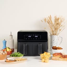 Equivera Dubbele Airfryer - Dubbele Mand - Dual Cook - Heteluchtfriteuse - Verschillende Programma's - Dual Zone - Mega — thumbnail 3