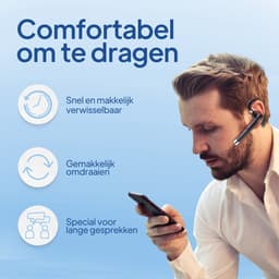 Techard Draadloze Headset Met Microfoon Bluetooth Headset Draadloos Met Noise Canceling Handsfree Bellen Met Bluetooth 5.3 - 2026 Model — thumbnail 3