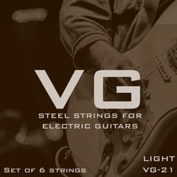 VG Premium - Set van 6 Gitaarsnaren voor Elektrische Gitaar - Snarenset -Stalen snaren - 6 Snaren - Light — thumbnail 1