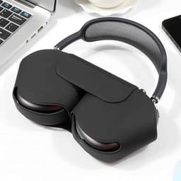 Ainy - Zwart Case Accessoires - Koptelefoon hoes geschikt voor Apple Airpods Max | Zacht Polyester Siliconen Syntetisch Leer materiaal | Magneet sluitingen — thumbnail 2