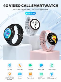 Xcruiser Kinderen 4G Smart Watch Sos Gps Locatie Video Oproep Simkaart Voor Kinderen Smartwatch Camera Waterdicht Horloge Voor Ios Android — thumbnail 5