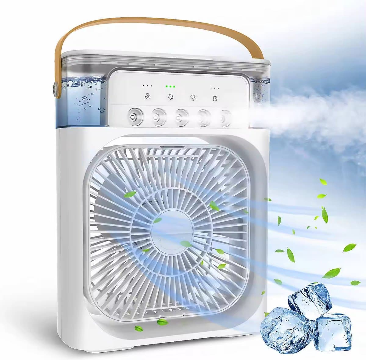 Mini Airco - Aircooler - Luchtkoeler - Airconditioning - Tafel Ventilator - Luchtbevochtiger - 600ml - Luchtverfrisser - Aroma Diffuser — afbeelding 1