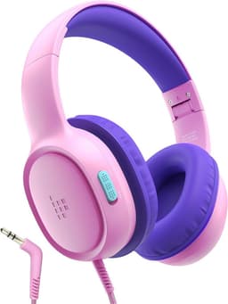 StayPowered Kinder Hoofdtelefoon - Veilig Geluid en Comfort voor Kinderen - Volumebegrenzing 85/93 dB - Opvouwbaar en Verstelbaar - Compatibel met Tablets en Smartphones - Nylon Snoer - Zacht Eiwitleer - Roze/Paars - Levering Sneller dan Aangegeven! — thumbnail 1
