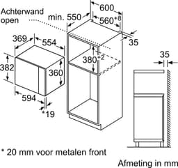 Bosch BFL554MB0 - Serie 6 - Inbouwmagnetron - 25 l - 900 W - Eenvoudig te reinigen: hydrolyse - Zwart — thumbnail 5
