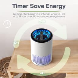 Conopu® - Luchtreiniger - Aroma Diffuser - HEPA-filter - getest op fijnstof, huisstofmijt, hooikoorts en allergie - verwijdert 99,97% bacterien - timer functie — thumbnail 5