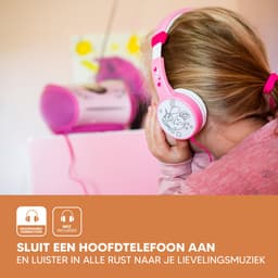 Lenco Draagbare Radio CD Speler - Stereo FM Radio en AUX – Werkt ook op batterijen - SCD-24 Roze — thumbnail 4
