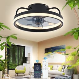 Zwarte Plafondventilator met Verlichting - Ventilator Lamp Plafond - Kroonluchter Ventilator - LED lamp - Stille ventilator - Afstandsbediening - Dimbaar - Woonkamer Lamp - Ventilator Lampen - Slaapkamer lamp - Eetkamerlamp — thumbnail 4