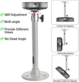 Verstelbare Mini Plafond- en Wandprojector Houder met Aluminium Beugel — thumbnail 4