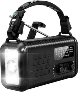 NovaWare NoodRadio Solar Opwindbaar - FM/AM - Powerbank Zonneenergie met 20.000mAh - Noodpakket - Draagbare Radio op batterijen – Zwart — thumbnail 1