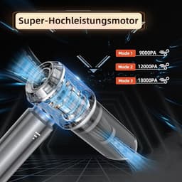 Traumheim Auto Stofzuiger Draadloos Krachtig - Snoerloos Stofzuiger- Auto Stofzuiger Draadloos Krachtig - Handstofzuiger - Nat en Droog - Mini Stofzuiger - kruimelzuiger - Inclusief 6 Opzetstukken & 1 Reinigbaar Filter - Zilver — thumbnail 4