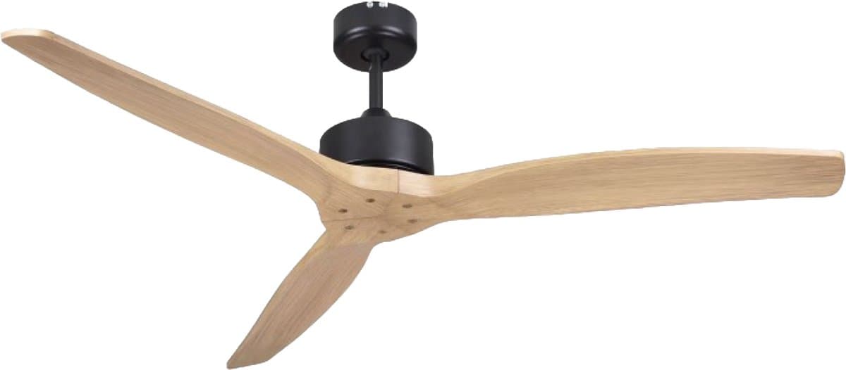 A-Flow Vero 52 inch Plafondventilator houtlook- Plafondventilator afstandsbediening - Plafondventilator zonder lamp - 3 Windsnelheden - Timerfunctie - Winterstand - 132CM — afbeelding 1