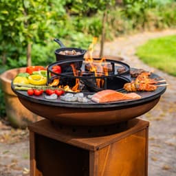 RJRoyal Living Plancha BBQ Camarada volledig Cortenstaal met 8 mm 70cmØ conische Bakplaat — thumbnail 3