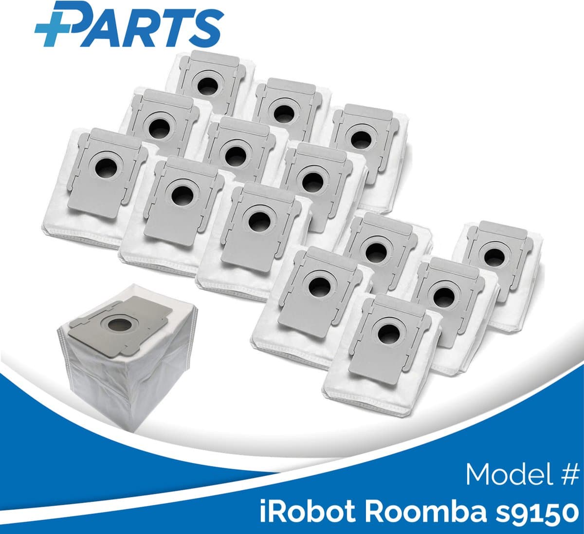 iRobot Roomba s9150 Stofzakken (15 Stuks, Plus.Parts® alternatief voor 4626194 / 4640235) — afbeelding 1