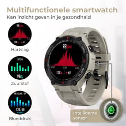 Nuvance Outdoor Smartwatch - 45 mm - IP67 Waterdicht - Bluetooth Smartwatch voor Dames en Heren - Smartwatches - Grijs — thumbnail 5