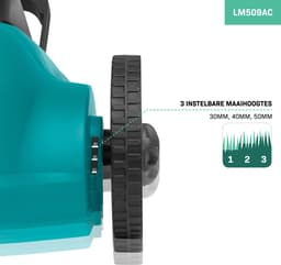 VONROC Mini Elektrische Grasmaaier – 350W – 22 cm – Maaien en mulchen in één - Drie instelbare maaihoogtes: 30mm, 40mm, 50mm – Incl. reinigingstool — thumbnail 3