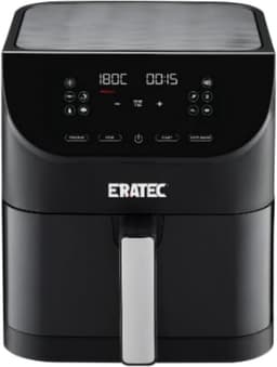 Eratec - AF-60 Heteluchtfriteuse, XXL, 5,5 l, 1500 W, zonder olie, heteluchtfriteuse met led-touchscreen-display, 10 vooraf ingestelde programma's en timerfunctie, zwart — thumbnail 1