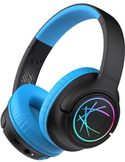 StayPowered Koptelefoon voor Kinderen - de Ultieme Kinderhoofdtelefoon met 43 Uur Speeltijd en Veilige Volumebegrenzing - Ingebouwde Verlichting - Opvouwbaar Ontwerp - USB C - Bedraad/Bluetooth - Zwart/Blauw - Levering Sneller dan Aangegeven! — thumbnail 1