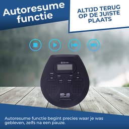 Denver Discman - Draagbare CD & MP3 speler - Anti shock - Ingebouwde speakers - Inclusief Oordopjes - CD, CD-R, CD-RW, MP3 - DMP395 — thumbnail 3