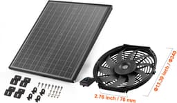 Gable Fan – 12 Inch op Zonne-energie Werkende Zolderventilator met Regelbare Thermostaat en Extern Rooster. 1300 Cfm-Huisventilator Koelt Tot 1850 Vierkante Voet. Stille Ventilatie voor Dak — thumbnail 4