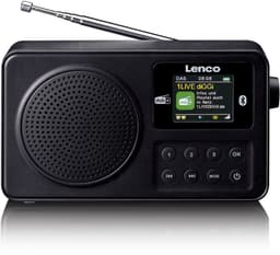 Lenco PDR-033BK - Draagbare DAB+ radio met Bluetooth - Oplaadbare Batterij - FM - Noodradio - 10 uur Accu - Zwart — thumbnail 1