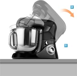 Zavira® Keukenmachine - Keukenrobot - Mixer - 5 Liter - Zwart — thumbnail 5
