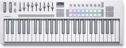 Novation Launchkey 49 MK4 - MIDI Keyboard Controller - 49 Semi-Gewogen Toetsen - 4 Octaven - 16 FSR Drumpad - 9 Faders - 8 Encoders - OLED Display - USB-C - 5-Pins MIDI - Wit — thumbnail 1
