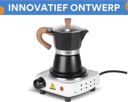 Espresso koffiemaker - Zwart - Percolator - Moka pot - Met Koffiemolen - Camping en thuisgebruik — thumbnail 2