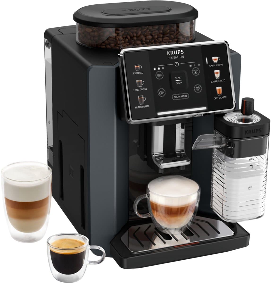 KRUPS EA912B Sensation Milk M90 Volautomatische espressomachine Zwart — afbeelding 1
