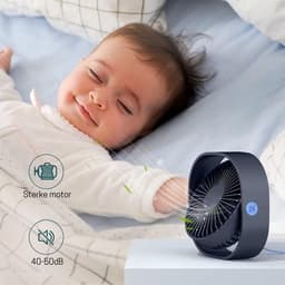 StayPowered Tafelventilator - Krachtige Koeling binnen Handbereik - 3 Snelheden - 360° Draaibaar - USB-Aangedreven - Compact Ontwerp - Stil Gebruik - Blauw - Draagbaar - Levering Sneller dan Aangegeven! — thumbnail 4