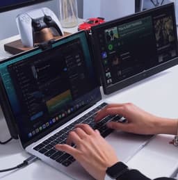 Alpha Pro Dual Portable Monitor 14 Inch Full HD USB-C - Inclusief Draagtas - Plug en Play - Draagbare monitor - Draagbaar scherm - USB Monitor — thumbnail 3