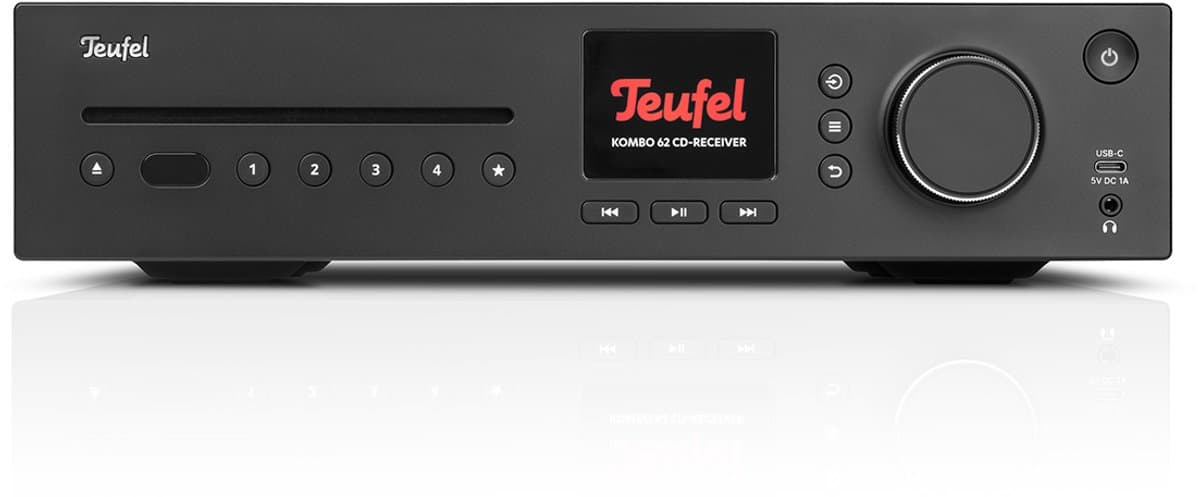 Teufel KOMBO 62 Mk2 cd-receiver - 2.1 cd-receiver, DAB+/FM-radio, Spotify Connect, bluetooth - Night Black — afbeelding 1