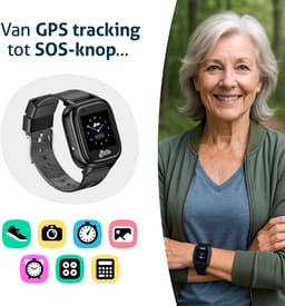 Spotter® GPS Horloge Senioren (4G) – Zonder Abonnement – Met GPS Tracking, SOS-knop & Bellen – Inclusief Simkaart – Waterdicht – App (NL Support) — thumbnail 3