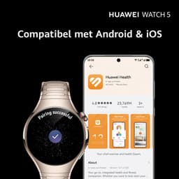 HUAWEI Watch 5 42mm Beige | Multi-sensing X-tap technologie | Gezondheidsoverzicht in 1 tik | Roestvrijstaal | Ultra lange batterij modus | Compatibel met iOS & Android — thumbnail 5