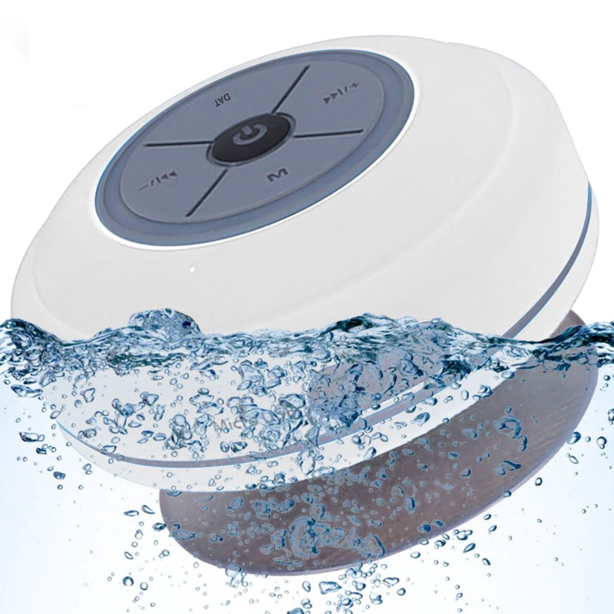 Waterdichte Bluetooth-doucheluidspreker - Draadloze draagbare audio - Ingebouwde bedieningsknoppen - Luidspreker - Sterke zuignap - Geschikt voor badkamer, zwembad, auto, strand, binnen- en buitengebruik - Wit — afbeelding 1