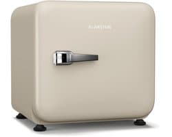 Klarstein Audrey Evo 45L minikoelkast - Retro design, stil (40 dB), verstelbare pootjes, omkeerbare deur, compressorkoeling, mechanische thermostaat, kleine koelkast voor slaapkamers en kantoren, crème