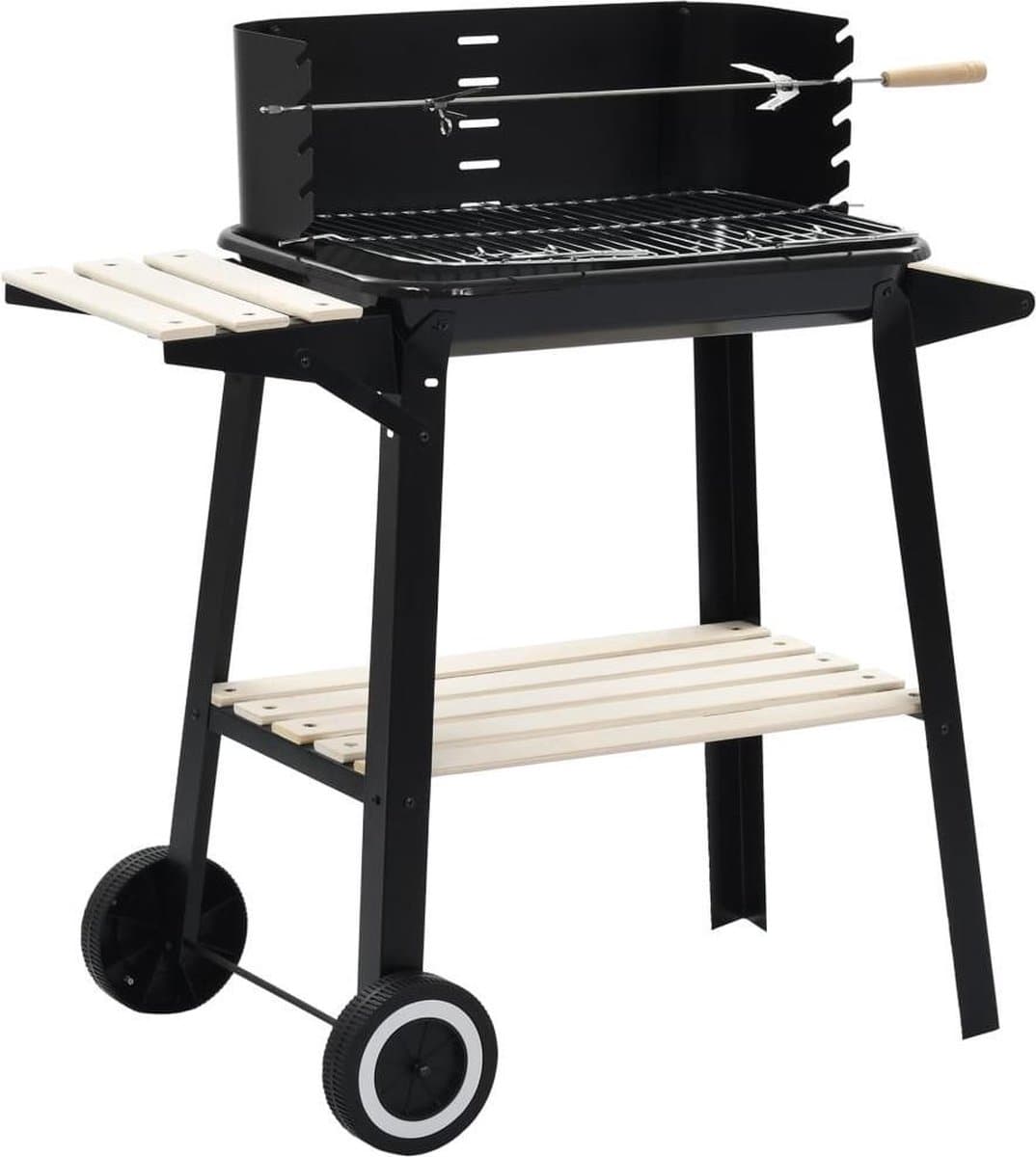 vidaXL Houtskoolbarbecue staand met wieltjes — afbeelding 1