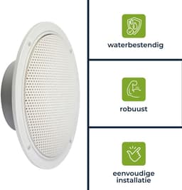 Velleman Inbouwluidspreker, 2 stuks, voor binnen en buiten, rond, wit, 5" — thumbnail 3