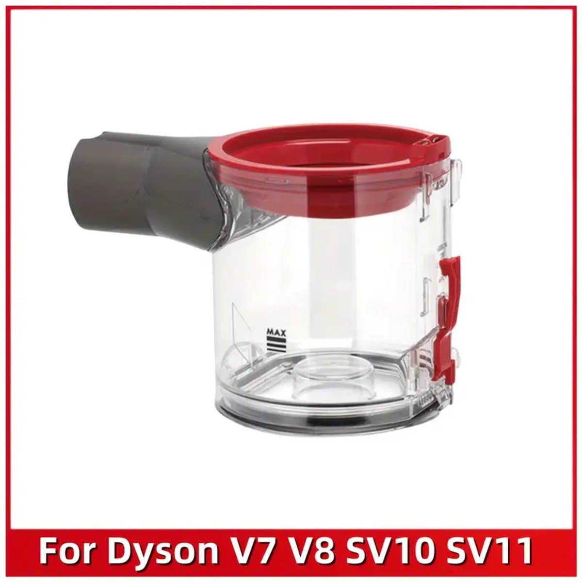 0.54L Stofemmer voor Dyson V7 V8 SV10 SV11 – Transparante Vervangende Stofcontainer – Handheld Draadloze Stofzuiger Accessoire – Afvalreservoir – 200x130mm – Eenvoudig te Reinigen – Reserveonderdeel — afbeelding 1