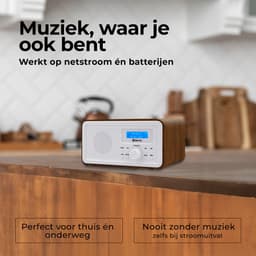 Denver DAB Radio - Retro Radio - FM Radio - Keukenradio - Draagbare radio - Batterijen & Netstroom - DAB30DW — thumbnail 5