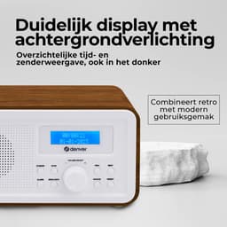 Denver DAB Radio - Retro Radio - FM Radio - Keukenradio - Draagbare radio - Batterijen & Netstroom - DAB30DW — thumbnail 3