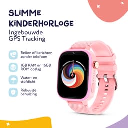 LEROYS - GPS Horloge Kind - Kinder Smartwatch - Android en iOS - Roze - Incl. Simkaart — thumbnail 2