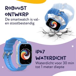 LEROYS - GPS Horloge Kind - Kinder Smartwatch - Android en iOS - Blauw - Incl. Simkaart — thumbnail 4