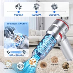 CLGP® Kruimeldief Draadloos - Auto Stofzuiger - Handstofzuiger - Zilver en Rood — thumbnail 4
