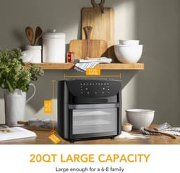 Airfryer - 18L – Heteluchtfriteuse - 10-in-1 Digitale Convectie Oven – 1800W - Airfryer en Toaster Combinatie – Groot Formaat - met LED Scherm - Meerdere Rekniveau's — thumbnail 5