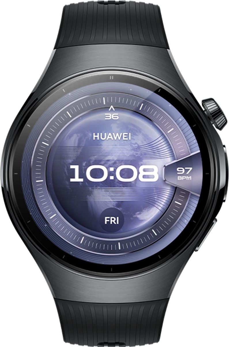 HUAWEI WATCH 5 46mm Zwart / Fluoroelastomeer band / Titanium van luchtvaartkwaliteit / X-TAP / eSIM bellen / GPS / ECG / Bluetooth 5.2 / Smartwatch / Compatibel met iOS en Android — afbeelding 1