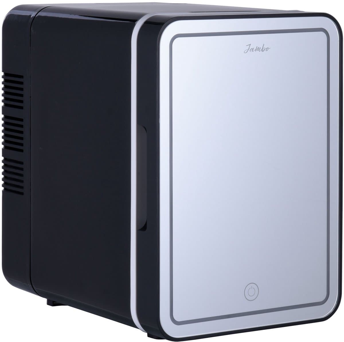 Jambo® Skincare Fridge - Mini Koelkast - Make-up Koelkast met Spiegel - Beauty Fridge met Spiegel en 3 Standen Ledverlichting - Zwart - Cosmetica - 4 Liter — afbeelding 1