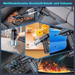 HAUSS SPOLE Handstofzuiger-Draadloze Mini Autostofzuiger-4 In 1 Voor Auto, Huis En Keuken-Krachtige Zuig En Blaasfunctie-Compacte Formaat-ABS-Zwart — thumbnail 3