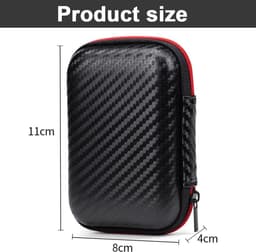 Beschermhoes voor externe harde schijf 11 cm x 8 cm x 4 cm - Draagbare externe SSD reistas organizer zwart — thumbnail 5